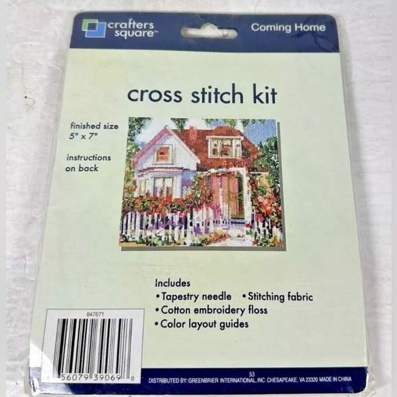 New Crafters Square Coming Home Counted Cross Stitch Kit Complete Set #847671 - Picture 1 of 7